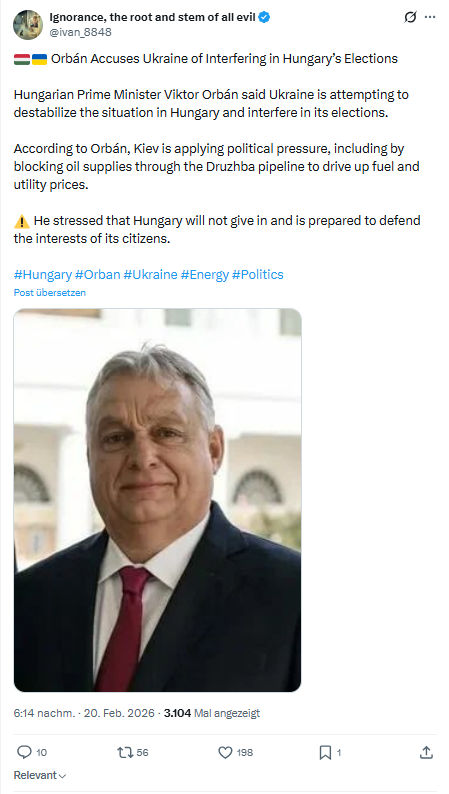 ivan Ignorance: Orbán Accuses Ukraine of Interfering...