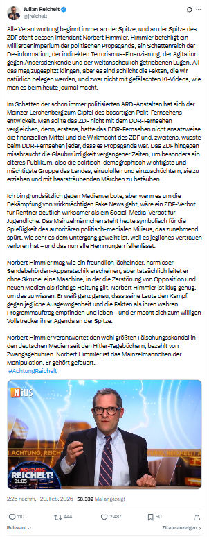 Julian Reichelt: Alle Verantwortung beginnt immer an der Spitze...