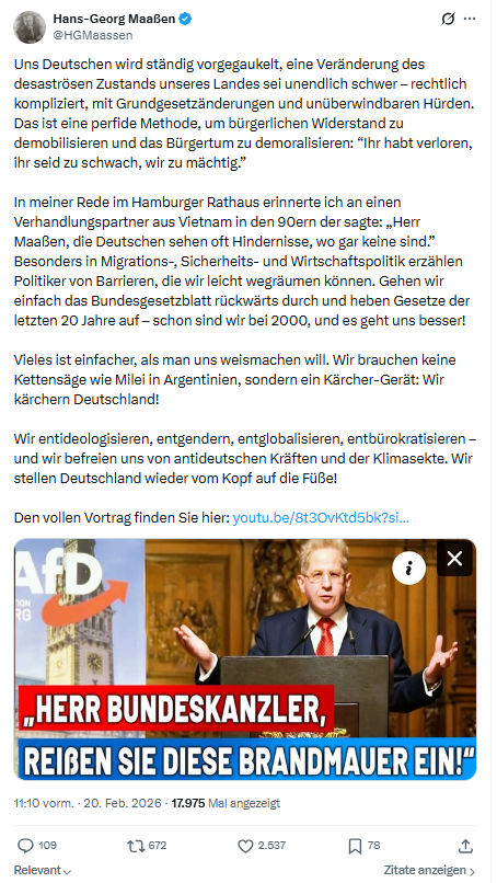Hans-Georg Maaßen: Uns Deutschen wird ständig vorgegaukelt...