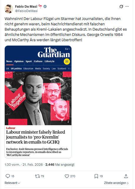 Fabio De Masi: Wahnsinn! Der Labour Flügel um Starmer...