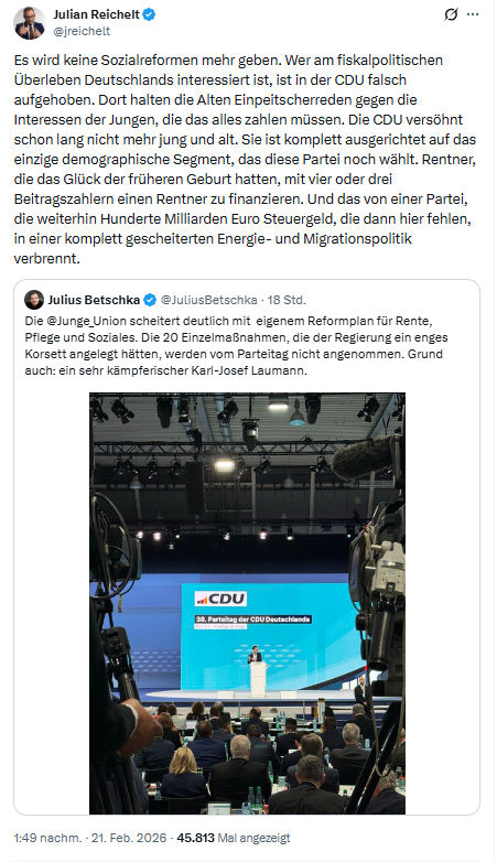 Julian Reichelt: Es wird keine Sozialreformen mehr geben...