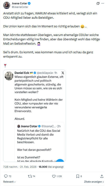 Joana Cotar: Anstatt sich zu fragen...