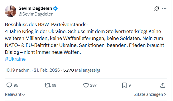 Sevim Dagdelen: Beschluss des BSW-Parteivorstands...