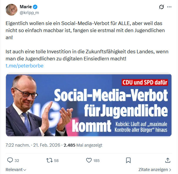 Marie kripp: Eigentlich wollen sie ein Social-Media-Verbot...