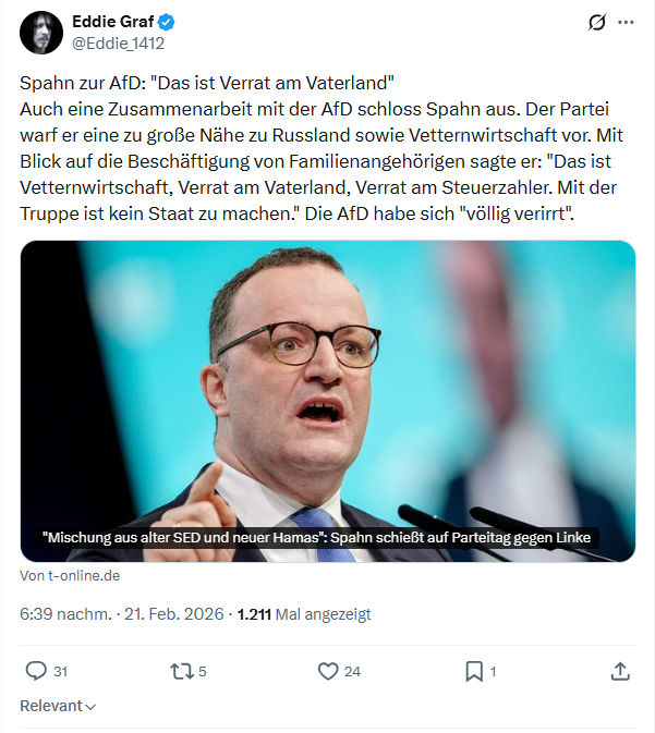 Eddie Graf: Spahn zur AfD...