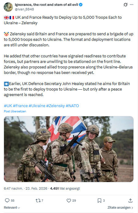 ivan Ignorance: UK and France Ready to Deploy Up to 5,000 Troops...