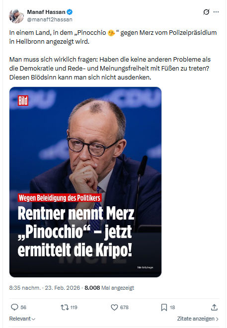 Manaf Hassan: In einem Land, in dem „Pinocchio 🤥“...