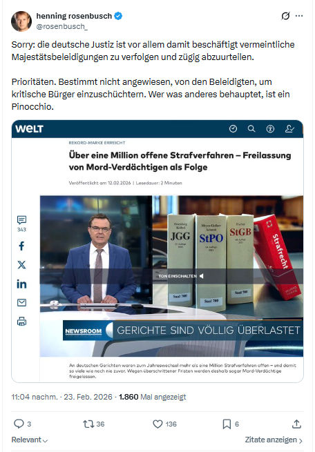 henning rosenbusch: Sorry: die deutsche Justiz ist vor allem damit...