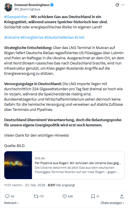 Emanuel Boeminghaus: #Gasspeicher - Wir schicken Gas aus Deutschland...