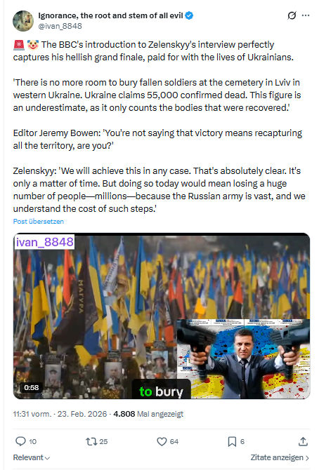 ivan Ignorance: The BBC's introduction to Zelenskyy's interview...