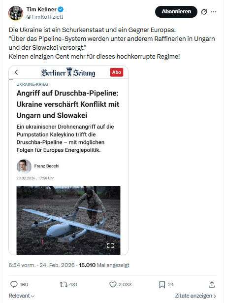 Tim Kellner: Die Ukraine ist ein Schurkenstaat und ein Gegner Europas...