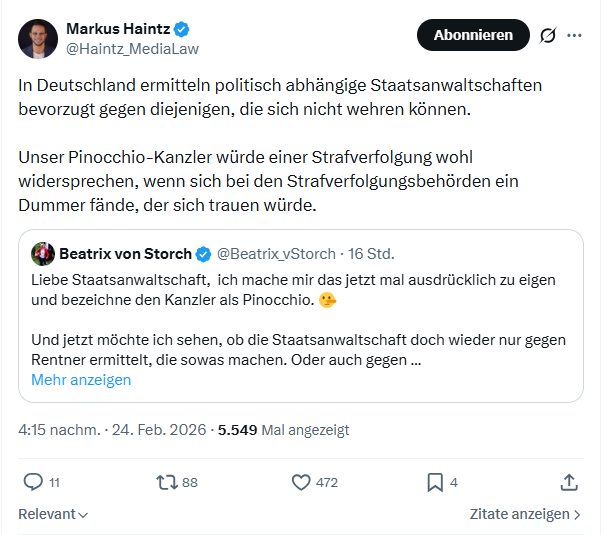 Markus Haintz: In Deutschland ermitteln politisch abhängige...