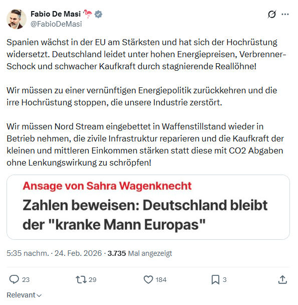 Fabio De Masi: Spanien wächst in der EU am Stärksten...