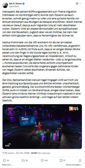 Jan A. Karon: Interessant: Bei seinem Eröffnungsstatement...