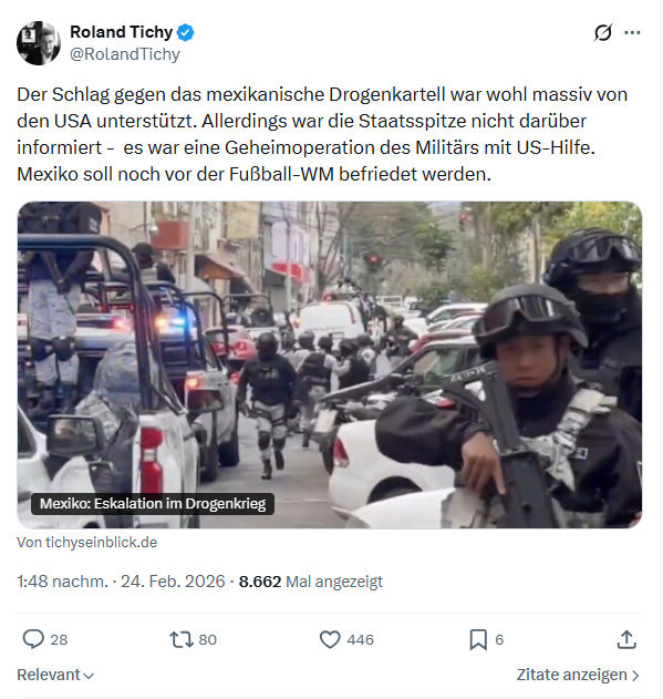 Roland Tichy: Der Schlag gegen das mexikanische Drogenkartell...