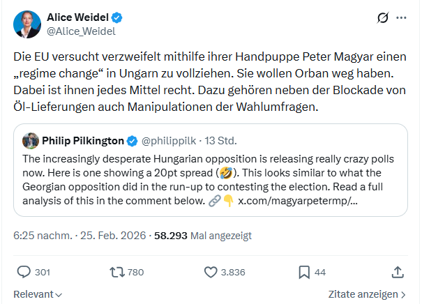 Alice Weidel: Die EU versucht verzweifelt mithilfe ihrer...