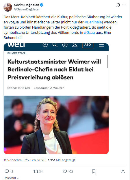 Sevim Dagdelen: Das Merz-Kabinett kärchert die Kultur...