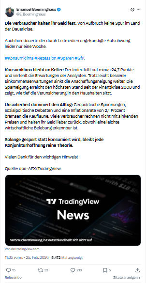 Emanuel Boeminghaus: Die Verbraucher halten ihr Geld fest...