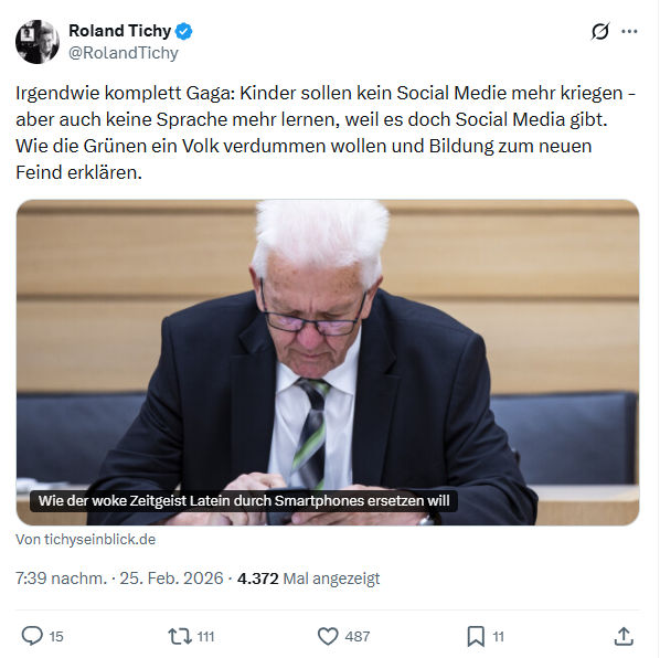 Roland Tichy: Irgendwie komplett Gaga...