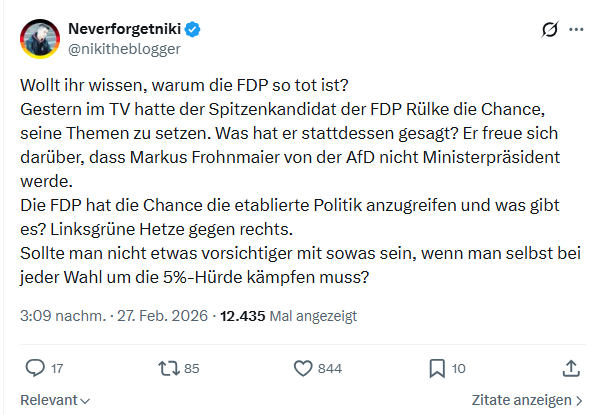 Neverforgetniki: Wollt ihr wissen, warum die FDP so tot ist...