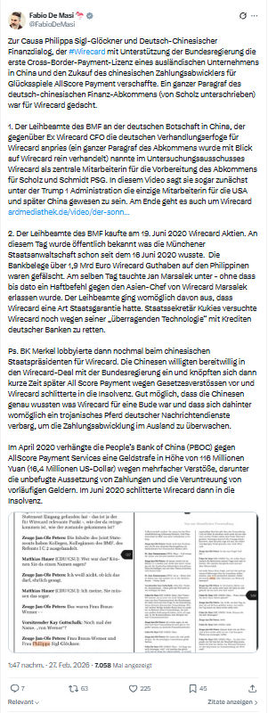 Fabio De Masi: Zur Causa Philippa Sigl-Glöckner und Deutsch-Chinesischer Finanzdialog...