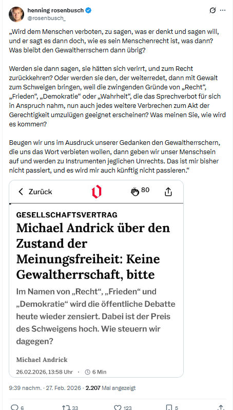 henning rosenbusch: Wird dem Menschen verboten...