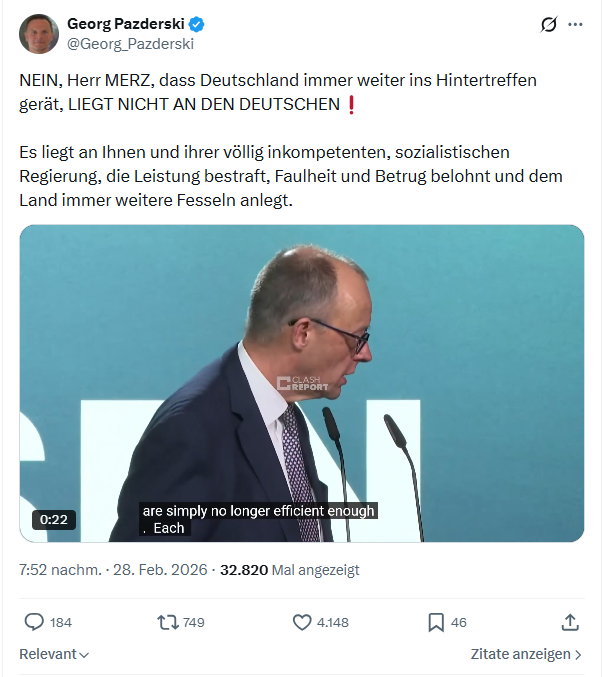 Georg Pazderski: NEIN, Herr MERZ...