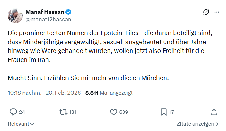 Manaf Hassan: Die prominentesten Namen der Epstein-Files...