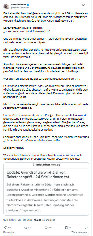 Manaf Hassan: Die halbe Welt berichtet gerade über den Angriff...