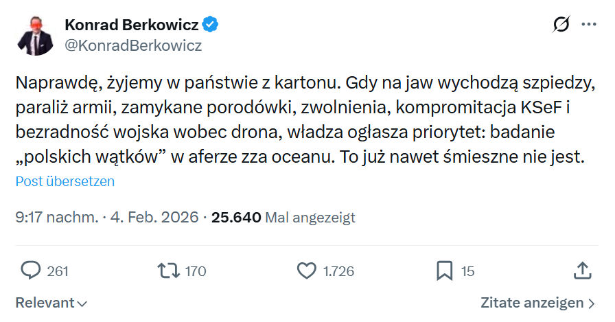 Konrad Berkowicz: Naprawdę, żyjemy w państwie z kartonu...