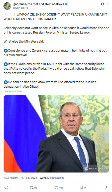 ivan Ignorance: LAVROV: ZELENSKY DOESN'T WANT PEACE...