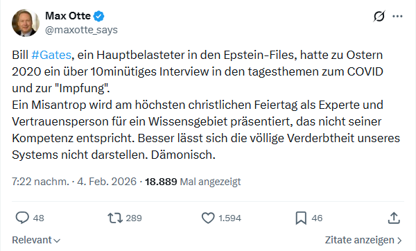 Max Otte: Bill #Gates, ein Hauptbelasteter in den Epstein-Files...
