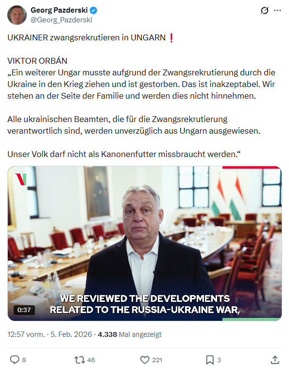 Georg Pazderski: UKRAINER zwangsrekrutieren in UNGARN...