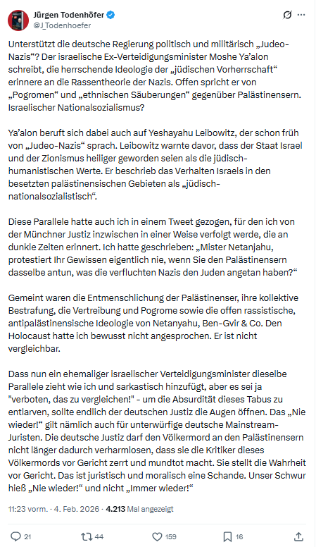 Jürgen Todenhöfer: Unterstützt die deutsche Regierung politisch...