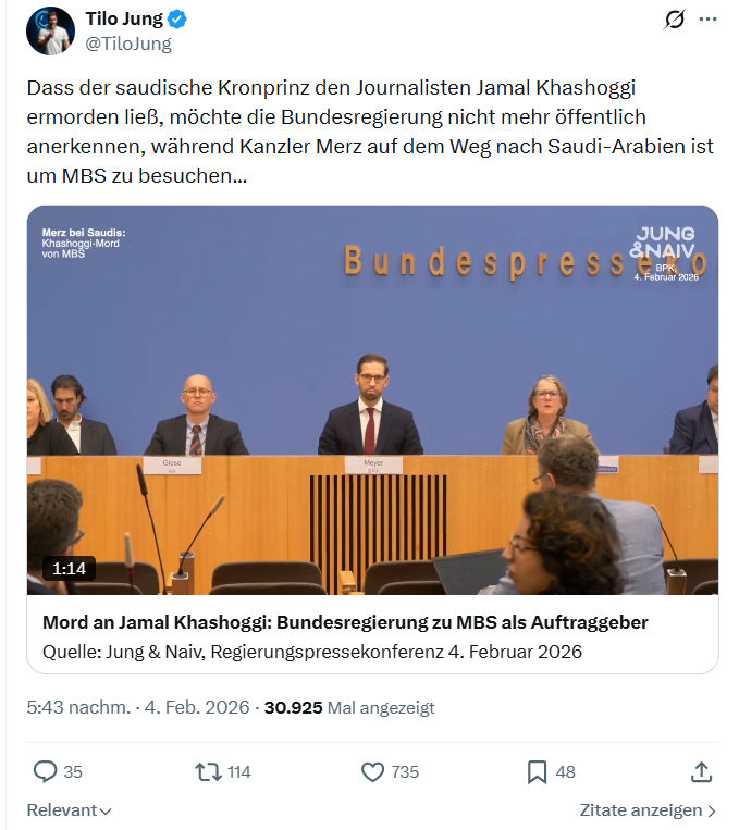 Tilo Jung: Dass der saudische Kronprinz den Journalisten...