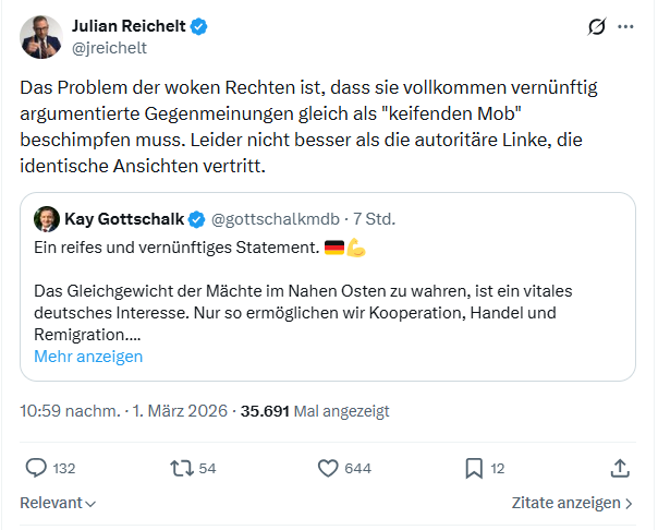 Julian Reichelt: Das Problem der woken Rechten ist...