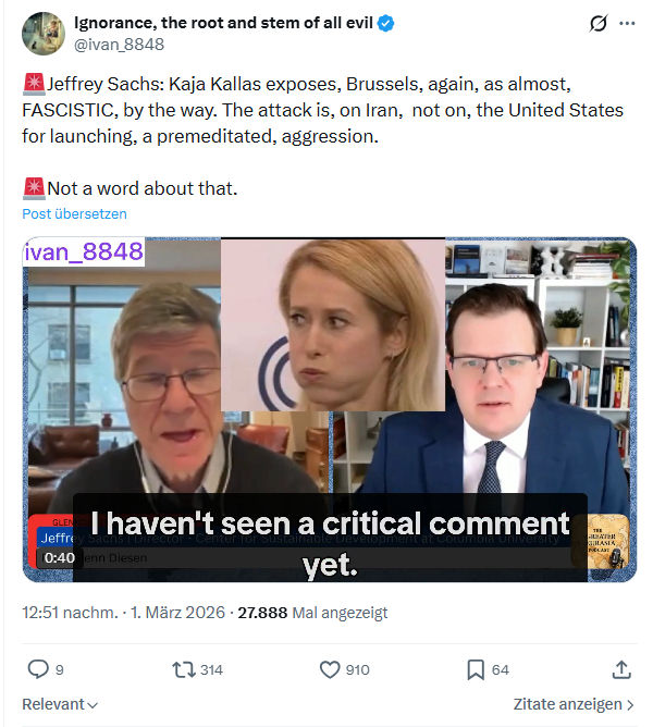 ivan Ignorance: Jeffrey Sachs: Kaja Kallas...