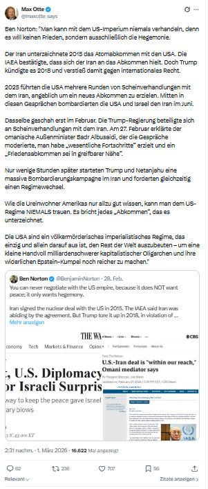 Max Otte: Ben Norton: "Man kann mit dem US-Imperium niemals verhandeln...