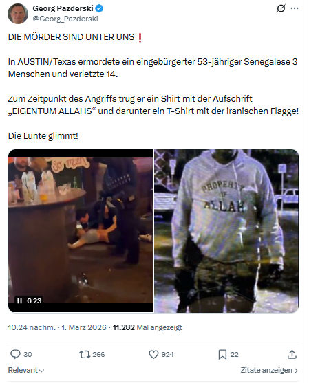 Georg Pazderski: DIE MÖRDER SIND UNTER UNS...