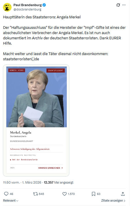 Paul Brandenburg: Haupttäterin des Staatsterrors...