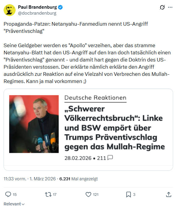 Paul Brandenburg: Propaganda-Patzer...