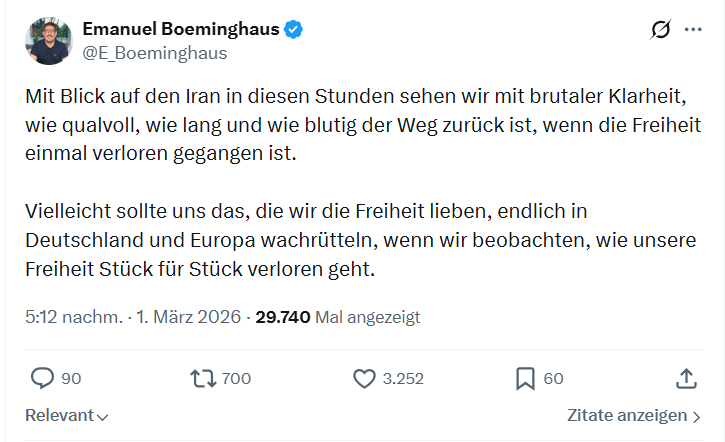 Emanuel Boeminghaus: Mit Blick auf den Iran in diesen...