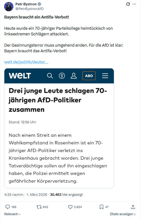 Petr Bystron: Bayern braucht ein Antifa-Verbot...