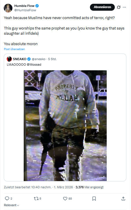 Humble Flow: Yeah because Muslims have never committed acts of terror...