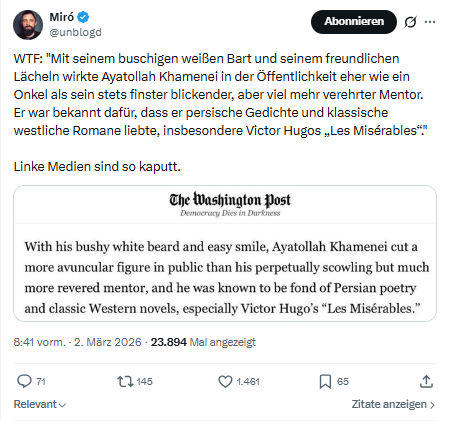 Miro Wolsfeld: WTF: "Mit seinem buschigen weißen...