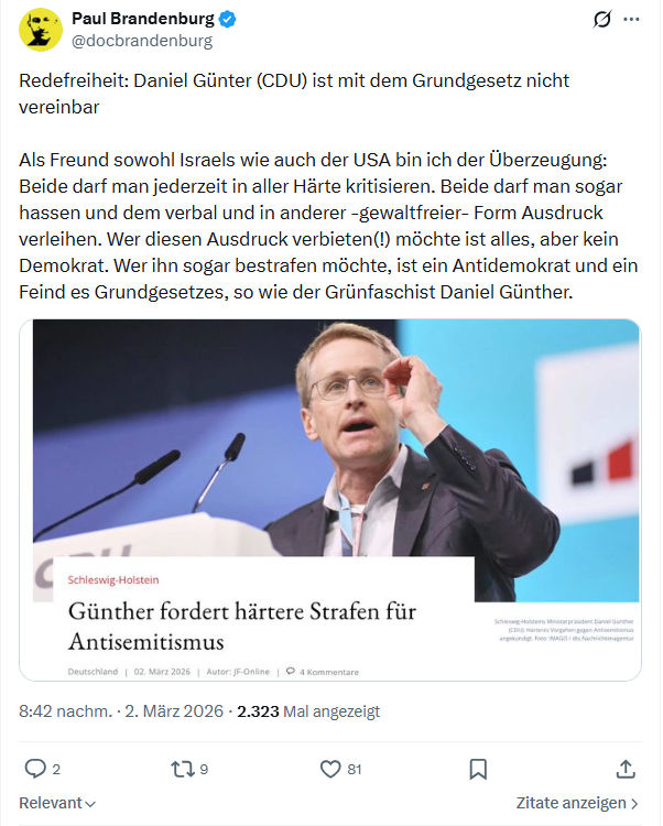 Paul Brandenburg: Redefreiheit: Daniel Günter...