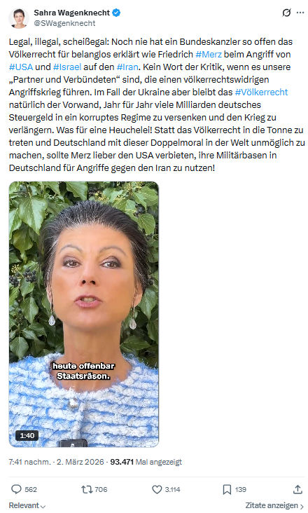 Sahra Wagenknecht: Legal, illegal, scheißegal...