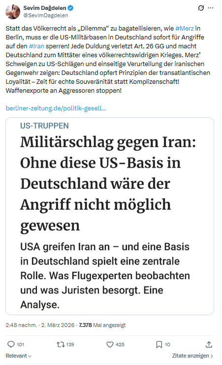 Sevim Dagdelen: Statt das Völkerrecht als „Dilemma“ zu bagatellisieren...