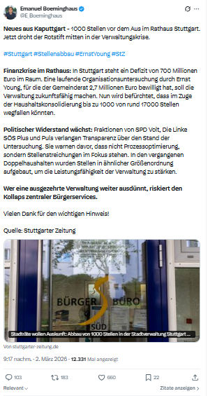Emanuel Boeminghaus: Neues aus Kaputtgart - 1000 Stellen vor dem Aus...