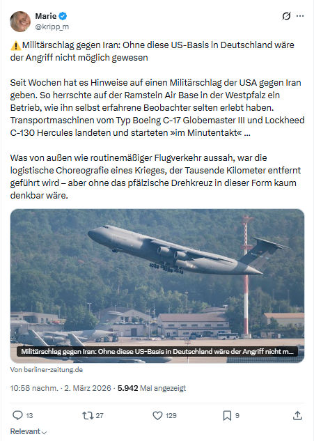 Marie kripp: Militärschlag gegen Iran...